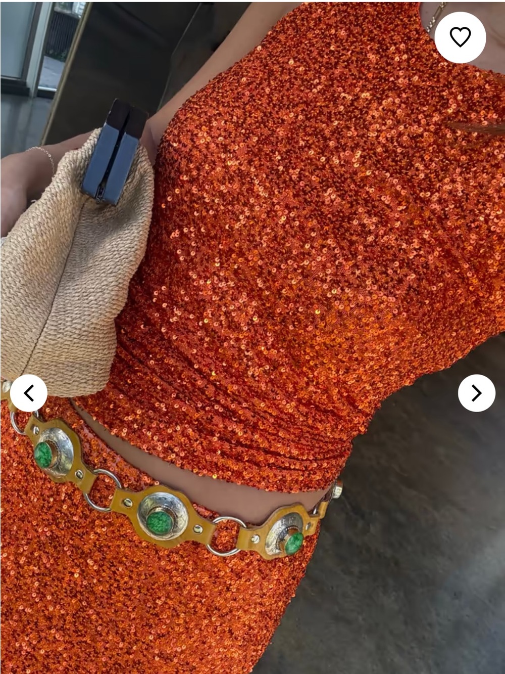 NWT Never Fully Dressed Orange Sequin Tank Top - Picture 2 of 12
